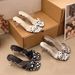 High-style Satin Polka Dot Sandals For Women, New Summer Collection, French Chic Fashion Sandals, High-heeled Slides, Perfect For Wearing Out_vogvips.com