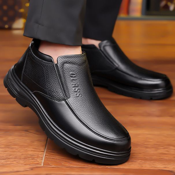 European Warm Series New Men's Leather Shoes For Middle-aged Elderly, Winter Business Casual Shoes, Comfortable And Warm With Fleece Lining_vogvips.com
