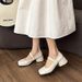 French Thick Heel Small Leather Shoes Women's Spring Fashion Versatile Retro British Style Light Mouth Buckle Single Shoes_vogvips.com