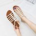Women's Fashion Wedge Sandals 2026 Summer New Style Thin Strap Roman Shoes To Match Skirts 40-42 Large Size 588-61_vogvips.com