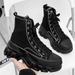 Men's Shoes New Shoes Thick Soled Height Enhancing Canvas Shoes For Men And Women, High Top Forest Style Large Size Shoes_vogvips.com