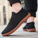 Men's Large Size Men's Shoes New Wide Head Flying Woven Mesh Socks Shoes Low Top Fashion Trend Casual Sports Shoes Vacation Walking Shoes_vogvips.com