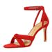 927-A5 Style Summer One Line Heels With Thin High Heels, Suede Cutout, Open Toe, Cross Cut Women's Sandals_vogvips.com