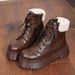 Thick-Soled Height-Increasing Martin For Women 2025 Autumn And Winter New Style Fleece-Lined Thickened Snow Boots_vogvips.com
