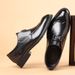 Men's leather shoes Leather vintage carved men's shoes men's business dress shoes_vogvips.com