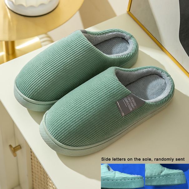 Winter Warm Fur Men Women Couples House Non-slip Soft Shoes Casual Flat Heel Home Indoor Bedroom Plush Slippers_vogvips.com