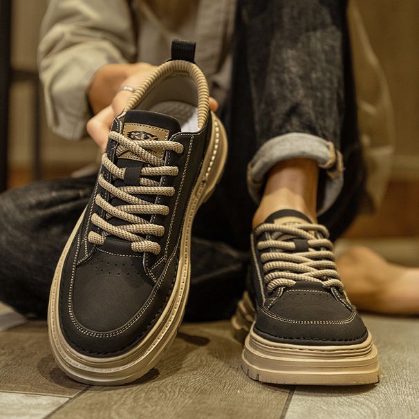 Men's shoes new autumn all match casual work shoes men's Martin boots men's low top retro leather shoes sports shoes_vogvips.com