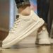 Men's White Board Shoes Thick Platform Waterproof Wear-resistant Korean Style Fashion Casual Sports Sneakers Lightweight_vogvips.com