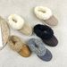 2026 New Women Winter Slippers Curly Fur Collar Suede Leather Warm Slip‑On Indoor Outdoor Mules Slides_vogvips.com