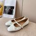 Sheepskin Version ~ French Square Toe Bowknot Mary Jane Women's Shallow Mouth Patent Leather Single One-Strap Fairy Flat_vogvips.com