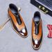 European Warm Series Big Sale Powerful Patent Genuine Leather Pointed Toe Short Ostrich Pattern Trendy Men's Front Zipper Martin Boots_vogvips.com
