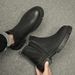 Glove Boots Trendy Men's Pure Black Mid-top Shoes Men's High-top Leather Shoes Heightening Chelsea Boots Men's Short Boots Leather Boots_vogvips.com