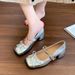 Mary Jane With Chunky Heel Square Toe, High-heeled Single Shoes, Extra Wide And Plus Size, Women's Shoes Size_vogvips.com
