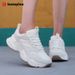 Baasploa Couple Walking Sneakers For Men Women Chunky Dad Shoes Comfort Leather Trainers Cushioned Casual Fashion_vogvips.com