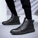 High-top Shoes Men's Board Shoes Irst-layer Cowhide Men's Cotton Shoes With Leece To Keep Warm Large-size Men's Short Boots_vogvips.com
