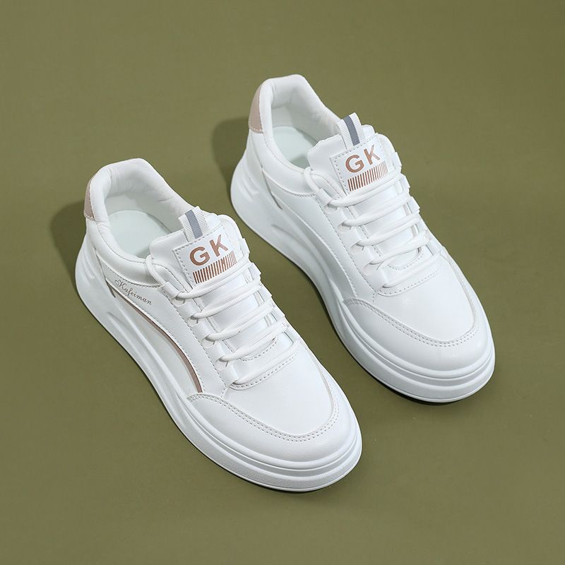 W1758 Thick-Soled Height-Increasing Women's White Sneakers 2022 Summer Casual Versatile Korean Style Sports Travel Shoes_vogvips.com
