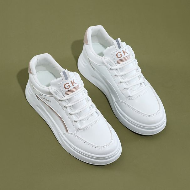 W1758 Thick-Soled Height-Increasing Women's White Sneakers 2022 Summer Casual Versatile Korean Style Sports Travel Shoes_vogvips.com