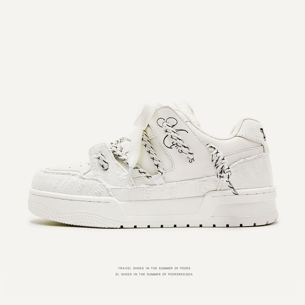 Women's Shoes Niche Design Double Lace Bread Shoes, Casual And Versatile Unisex Couple Sneakers, Men's Shoes_vogvips.com
