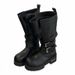 Women Boxing Boots 2025 Autumn Winter New Dark Style Belt Buckle Motorcycle Boxing Thick Sole Mid-Calf Riding Boots For Women_vogvips.com