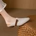 French Breathable Hollow Bag Head Half Slippers Women's Soft Leather Round Head Sandals Lazy Low Heel Muller Shoes_vogvips.com