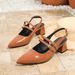 Pointed high heels thick heel shallow mouth single shoes large size Mary Jane women's shoes after the empty sandals new_vogvips.com