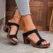 2026 Summer Foreign Trade European And American High-Heeled Slippers New Style Large Size Hollow Chunky Heel Open-Toe_vogvips.com