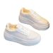 Thick Soled White Shoes For Women New Style Comfortable Leather Casual Summer Sneakers Single Shoes Trend_vogvips.com