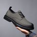 Spring Workwear Men's Shoes, British Style Martin Boots, Round Black Low Cut Genuine Leather, Large Toe Casual Small Shoes, Boots, Leather,_vogvips.com