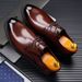 Euro Step Brogue Genuine Breathable British Style Extra Large Business Casual Formal Leather Men's Groom Wedding Shoes_vogvips.com