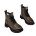 Women's Waterproof Martin Boots Winter Fashionable Round Toe Chunky Heel Mid Calf Boots With Faux Fur Lining For Warmth And Comfort_vogvips.com