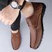 Euro Step Loafers 2025 Autumn New Large Size Ultrafine Lace-up Fashion Moccasins Classic Men's Leather Shoes_vogvips.com
