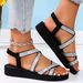 Women's Fashion Trend Anti-slip Wear Comfortable Soft-soled Bright Sandals With Belt_vogvips.com