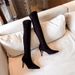 2025 Autumn Winter New Over-the-Knee Long Non-Slip Black Suede Slimming Pointed Toe Stiletto High Boots For Women_vogvips.com