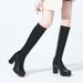 Shoes Round Head Waterproof Platform High Heel Simple Long Boots Thin Long Knight Boots_vogvips.com