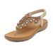 2024 Summer New Bohemian Style Sandwich Beaded Water Diamond Buckle With Elastic Heel Rubber Band Women's Shoes_vogvips.com
