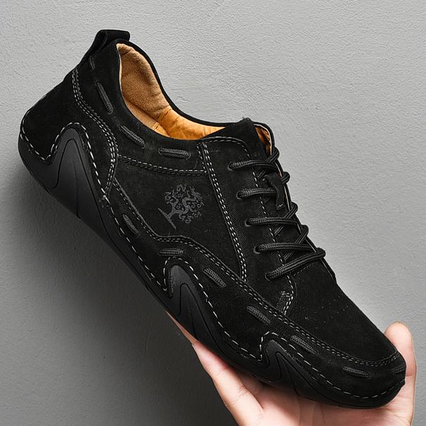 Plus Size Doug Shoes Men's Genuine Leather Breathable Loafers Casual Men's Leather Shoes Tide Good Year Handmade Men's S_vogvips.com