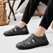 Men's Beach Shoes Summer Breathable Hollow-Out Leather Shoes, Men's Soft Sole Non-Slip Closed-Toe Casual Sandals, Hole S_vogvips.com