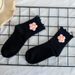 Socks Fashion Wool Flower Socks Women's Wooden Ear Edge Handmade Flower Women's Socks Sweet Three Dimensional Flower Mid Tube Socks Ins Socks_vogvips.com
