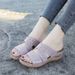 Cross-border Summer Women's Wedge-heeled Stitched With Open Toe, Thick Sole, Hollow Design, Large Size, Embroidered_vogvips.com