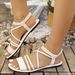 Plus-size Women's Summer 26 New Models, Flat-soled, Simple And Versatile, Korean Style, Cross-strap Beach Fairy-style_vogvips.com