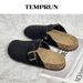 Women's Casual Closed Toe Flip-flops Summer Outdoor Slippers Couple's Flannel Sandals Comfortable Non-slip Wear-resistant Slides_vogvips.com