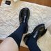 Mm6 Majira Thick Soled Le Fu 2025 Spring Black Genuine Leather Women's Derby Single Shoes One Step_vogvips.com