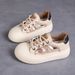 Muffin Sole White Shoes Student Big Head Casual Shoes Round Head Hollow Hole Shoes Women_vogvips.com