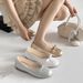 French Flat-bottomed Bow Women's Single Shoes, Summer Shallow Mouth One-pedal Ballet Shoes, Fairy Style Grandma Shoes_vogvips.com