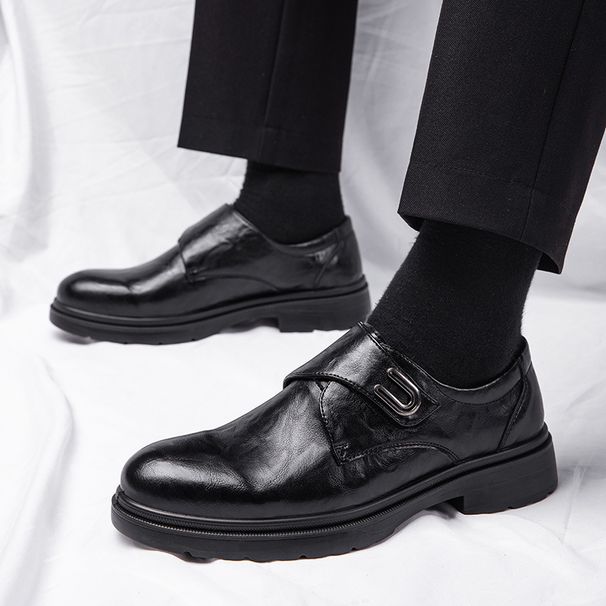 Unbeatable Quality Men's 2025 Spring New Genuine Cowhide One Foot Stepping Wedding Groom's Men's Casual Leather Shoes British Style_vogvips.com