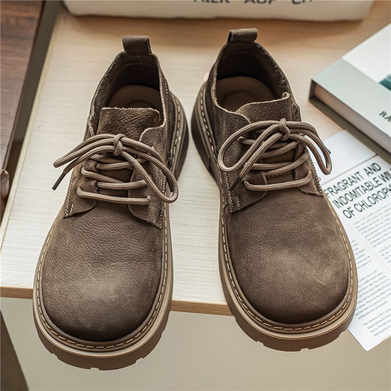 Men's Spring Lace up Big Toe Shoes Fashionable Casual And Formal plus Size Martin Versatile Outdoor_vogvips.com