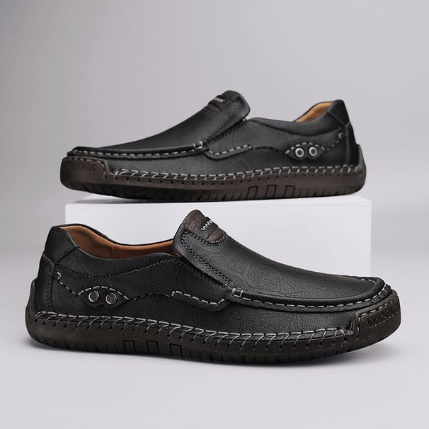 Lightweight Versatile British Men's Leather Shoes European And American Style Cross-Border Driving Loafers_vogvips.com