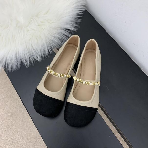 Flat Single For Women In Spring And Autumn, Bean Shoes, 2025 New Versatile Fairy Style French Gentle Matching Skirt,_vogvips.com