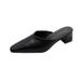 Summer Chic Plus Size Chunky Heel Slip-On Mules Closed Toe Mid Heel Slippers For Women Easy Wear Casual Shoes New Style_vogvips.com
