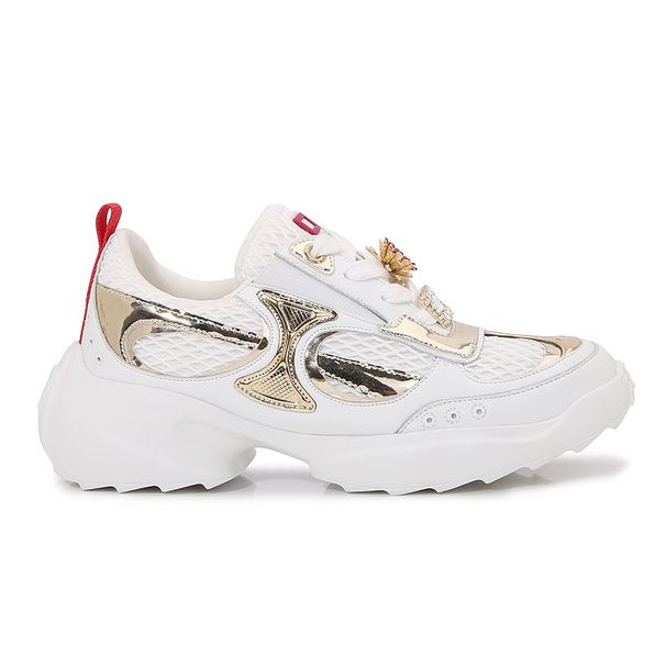 New Diamond Buckle Sports Shoes Color Matching Mesh Heightening Casual Shoes High End Genuine Leather Fashion Women's Shoes_vogvips.com